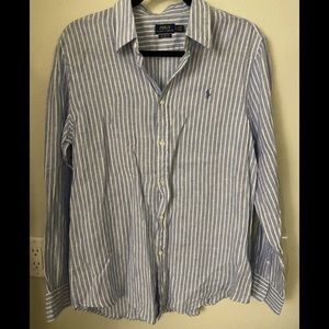 Blue label Polo by Ralph Lauren relaxed fit Women’s Linen striped Polo